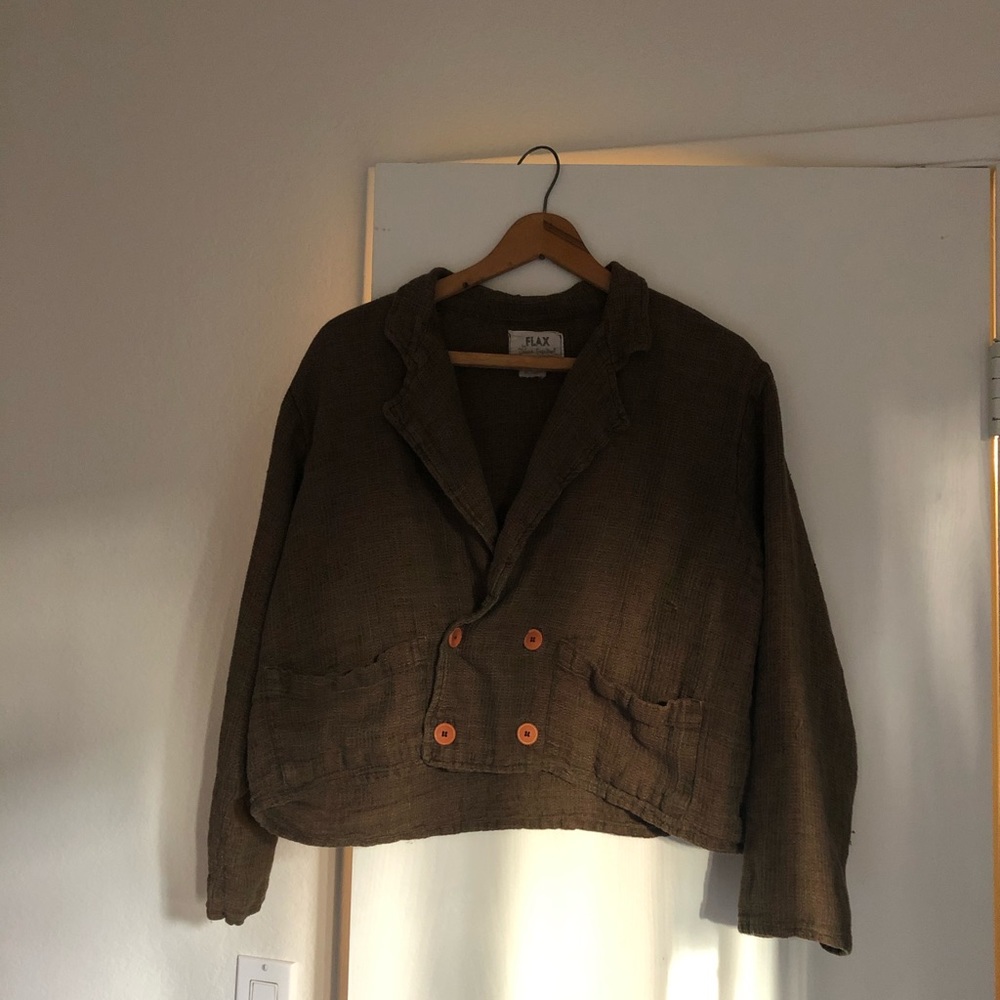 Flax Brown Linen Jacket